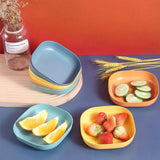 1Pc Square Cereal Bowls,Plastic Small Bowls For Kitchen,Reusable Lightweight Dinner Plate,Plastic Square Bowl,6 Inch Shallow Serving Bowls For Soup Salad Oatmeal Snack Dessert Ice Cream,Orange 5.51" x 5.51" x 1.18" Blue