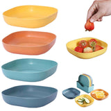 1Pc Square Cereal Bowls,Plastic Small Bowls For Kitchen,Reusable Lightweight Dinner Plate,Plastic Square Bowl,6 Inch Shallow Serving Bowls For Soup Salad Oatmeal Snack Dessert Ice Cream,Orange 5.51" x 5.51" x 1.18" Blue