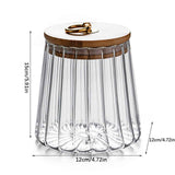 Sugar Containers With Bamboo Lids,Glass Coffee Canister Airtight Food Storage Jar With Lid, Candy Glass Canister Decorative Jars For Food Sugar Coffee Beans Tea, Coffee Bar Accessories A