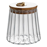 Sugar Containers With Bamboo Lids,Glass Coffee Canister Airtight Food Storage Jar With Lid, Candy Glass Canister Decorative Jars For Food Sugar Coffee Beans Tea, Coffee Bar Accessories B