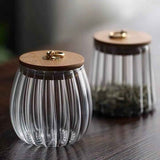 Sugar Containers With Bamboo Lids,Glass Coffee Canister Airtight Food Storage Jar With Lid, Candy Glass Canister Decorative Jars For Food Sugar Coffee Beans Tea, Coffee Bar Accessories B