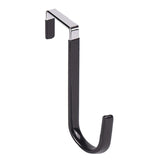 Over the Door Hook,1 Pack Over The Door Hooks Rubber Scratches,Sturdy Metal Single Over Door Hooks,Door Hanger Hook Door Hooks for Hanging,Towels,Clothes,Bathroom,Hold Up to 20Lbs(White) Black