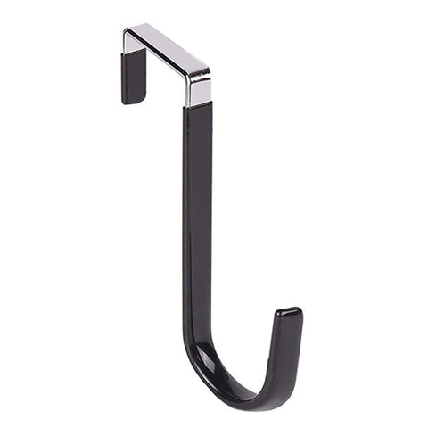 Over the Door Hook,1 Pack Over The Door Hooks Rubber Scratches,Sturdy Metal Single Over Door Hooks,Door Hanger Hook Door Hooks for Hanging,Towels,Clothes,Bathroom,Hold Up to 20Lbs(White) Black