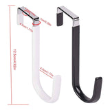Over the Door Hook,1 Pack Over The Door Hooks Rubber Scratches,Sturdy Metal Single Over Door Hooks,Door Hanger Hook Door Hooks for Hanging,Towels,Clothes,Bathroom,Hold Up to 20Lbs(White) Black