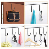 Over the Door Hook,1 Pack Over The Door Hooks Rubber Scratches,Sturdy Metal Single Over Door Hooks,Door Hanger Hook Door Hooks for Hanging,Towels,Clothes,Bathroom,Hold Up to 20Lbs(White) Black