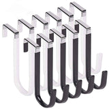 Over the Door Hook,1 Pack Over The Door Hooks Rubber Scratches,Sturdy Metal Single Over Door Hooks,Door Hanger Hook Door Hooks for Hanging,Towels,Clothes,Bathroom,Hold Up to 20Lbs(White) Black