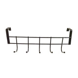 Over The Door Hooks For Hanging, Over The Door Hanger, Over The Door Organizer,Over The Door Towel Rack For Bathroom With 5 Coat Hooks, Bathroom Towel Holder Towels Hanger,Bedroom Door Hooks,(Black) Black