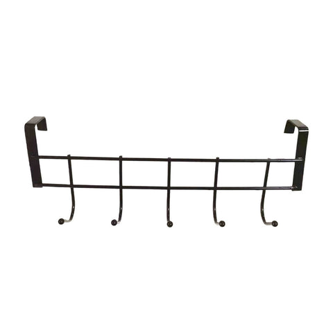 Over The Door Hooks For Hanging, Over The Door Hanger, Over The Door Organizer,Over The Door Towel Rack For Bathroom With 5 Coat Hooks, Bathroom Towel Holder Towels Hanger,Bedroom Door Hooks,(Black) Black