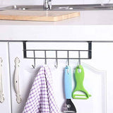 Over The Door Hooks For Hanging, Over The Door Hanger, Over The Door Organizer,Over The Door Towel Rack For Bathroom With 5 Coat Hooks, Bathroom Towel Holder Towels Hanger,Bedroom Door Hooks,(Black) Black