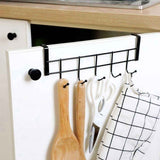 Over The Door Hooks For Hanging, Over The Door Hanger, Over The Door Organizer,Over The Door Towel Rack For Bathroom With 5 Coat Hooks, Bathroom Towel Holder Towels Hanger,Bedroom Door Hooks,(Black) Black