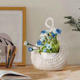 Woven Breads Baskets, Oval Small Fruit Baskets, Stackable Plastic Wicker Baskets for Serving Vegetables, Kitchen, Restaurant, Outdoor, Imitation Rattan, 1 Pcs, 7.48x5.11x2.75 12.99" x 10.63" Beige