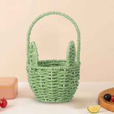 Woven Breads Baskets, Oval Small Fruit Baskets, Stackable Plastic Wicker Baskets for Serving Vegetables, Kitchen, Restaurant, Outdoor, Imitation Rattan, 1 Pcs, 7.48x5.11x2.75 4.88" x 8.19" Pink