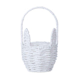 Woven Breads Baskets, Oval Small Fruit Baskets, Stackable Plastic Wicker Baskets for Serving Vegetables, Kitchen, Restaurant, Outdoor, Imitation Rattan, 1 Pcs, 7.48x5.11x2.75 4.88" x 8.19" White