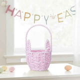 Woven Breads Baskets, Oval Small Fruit Baskets, Stackable Plastic Wicker Baskets for Serving Vegetables, Kitchen, Restaurant, Outdoor, Imitation Rattan, 1 Pcs, 7.48x5.11x2.75 4.88" x 8.19" White
