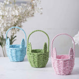 Woven Breads Baskets, Oval Small Fruit Baskets, Stackable Plastic Wicker Baskets for Serving Vegetables, Kitchen, Restaurant, Outdoor, Imitation Rattan, 1 Pcs, 7.48x5.11x2.75 4.88" x 8.19" Yellow