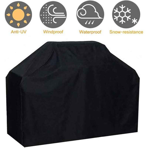 BBQ Cover Waterproof Windproof Fade Resistant Oxford Fabric Compatible with Weber and Brinkmann Barbecue Racks, 145 x 61 x 117 cm