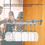 Hanging Glass Holder 2 Row Chrome Stemware Rack Under Shelf