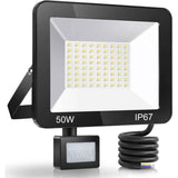 50W LED Floodlight with Motion Sensor IP67 Waterproof 5000LM 7000K Cool White