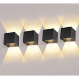 4 Pack 12W LED Wall Lights Adjustable Beam Angle IP65 Waterproof 3000K Warm White