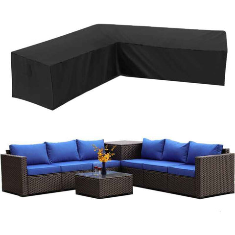 Garden Corner Sofa Cover Waterproof 210D Oxford L Shape Furniture Cover, 300 x 300 x 98 cm