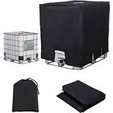 IBC Water Tank Cover Waterproof UV Resistant 420D Tarpaulin with Zipper, 300 L