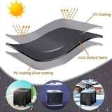 IBC Water Tank Cover Waterproof UV Resistant 420D Tarpaulin with Zipper, 300 L