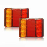 2 Pcs 8 LED Trailer Tail Lights E8 Approved IP65 Waterproof, 120 x 95 x 2