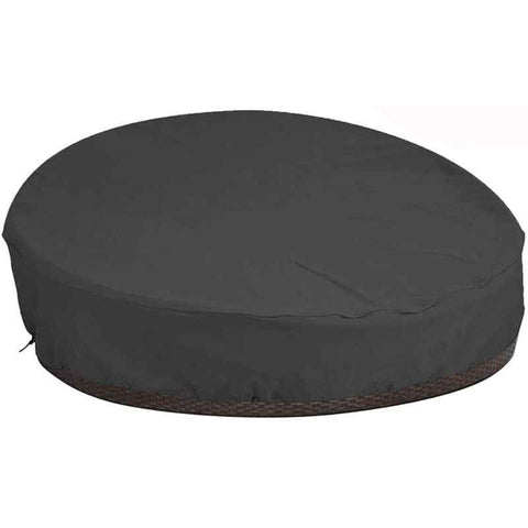 Round Garden Sofa Bed Cover Waterproof 210D Oxford Black, D228 x H83 cm