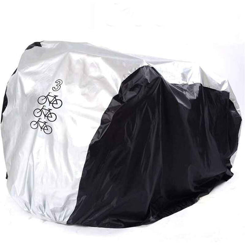 Bike Cover Waterproof 210T Nylon for 2 to 3 Bikes UV Resistant