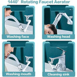 Faucet Aerator 1440 Degree Swivel Extension 2 Water Modes Universal Brass Diffuser, 20 22 24 mm