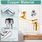 Faucet Aerator 1440 Degree Swivel Extension 2 Water Modes Universal Brass Diffuser, 20 22 24 mm