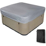 Spa Cover Square Hot Tub Cover Waterproof 190T Polyester Black Gray, 207 x 207 x 30 cm