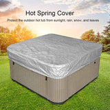 Spa Cover Square Hot Tub Cover Waterproof 190T Polyester Black Gray, 207 x 207 x 30 cm
