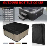 Spa Cover Square Hot Tub Cover Waterproof 190T Polyester Black, 207 x 207 x 30 cm