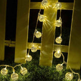 20 LED Solar String Lights Moroccan Ball Warm White Waterproof, 5 m