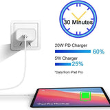 20W USB C Charger with Type C Cable Compatible with iPad Pro iPad Air iPad Mini 6 and Galaxy S21 S20 S10, 2 m 12.9 11 inch