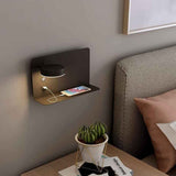 1 Pack Right Side 12W LED Reading Wall Lamp USB Charging 3 CCT Black