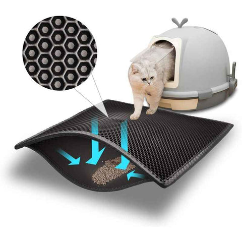 Double Layer Cat Litter Mat Black, 30 x 45 cm