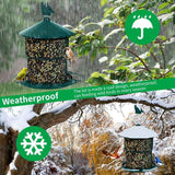 Hanging Metal Bird Feeder Mesh Tube Green