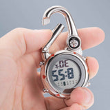 Digital Carabiner Watch Luminous Anti-scratch Precise Backpack Belt Pocket Clip on Watch for Outdoor Black