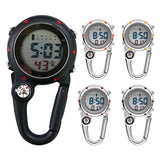 Digital Carabiner Watch Luminous Anti-scratch Precise Backpack Belt Pocket Clip on Watch for Outdoor Black