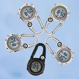 Digital Carabiner Watch Luminous Anti-scratch Precise Backpack Belt Pocket Clip on Watch for Outdoor Orange