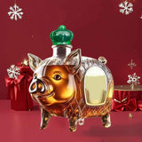 Darzheoy Wolf Whiskey Bottle, Funny Wolf Whiskey Bottle, 3D Wolf Shape Glass, Wine Decanter for Men Dad, Home Bar Dachshund Lover Decor I