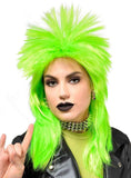 Neon Green 1980s Punk Rocker Womens Costume Wig