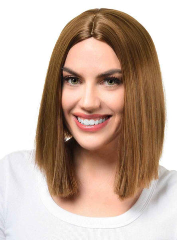 Natural Brown Womens Deluxe Heat Resistant Bob Costume Wig