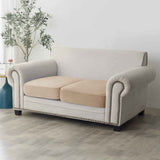 2 pack Stretch Cushion Cover, Couch Cushion Slipcover Sofa Seat Covers Furniture Protector with Elastic Bottom (Beige Gray, 2)