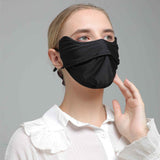 2 pack UV Face Covering UPF 50+ Women Breathable Mask Sun Protection Reusable Outdoor, Protection Golf Sports Face Mask for Women (black)