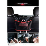 2 pack Car Net Pocket Handbag Holder,Car Backseat Organizer,Rear Seat Pet Kid Guardrail,Driver Storage Mesh Bag,Car Net Pocket Organizer For Purse and Bags (Red,Received only 2 storage bags)