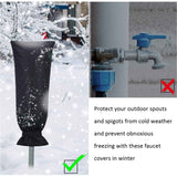Outdoor Faucet Cover for Winter Freeze Protection 13*25inch Outdoor Long Faucet Cover Socks for Winter Waterproof Insulated Spigot(Black,2)