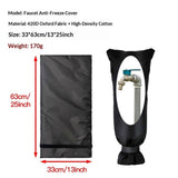 Outdoor Faucet Cover for Winter Freeze Protection 13*25inch Outdoor Long Faucet Cover Socks for Winter Waterproof Insulated Spigot(Black,2)